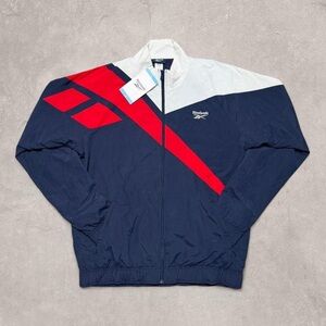 Reebok Vintage Retro Style Boxy Windbreaker Full Zip Track Jacket